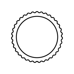 Circle seal stamp icons. Vintage wavy edge circle sticker. Star burst shape tags. Blank sale round sticker. Simple line circle wax seal. Vector illustrations set isolated on white background.