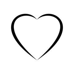 Heart Icons isolated on White Background. Symbol of Love. Flat Line Vector Illustration. Simple Icon Design Template Elements.