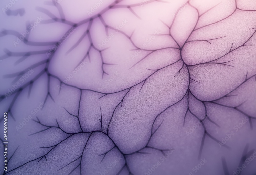 Poster abstract close-up of intricate vein-like patterns in soft purple hues