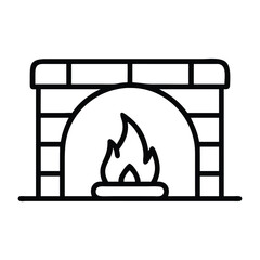 Vector illustration of a fireplace