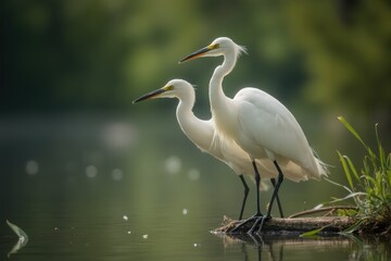 Obraz premium Great egret (ardea alba) in natural environment