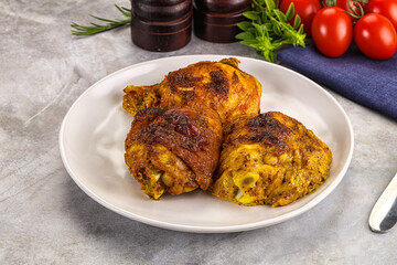 Roasted chicken thighs  with spices