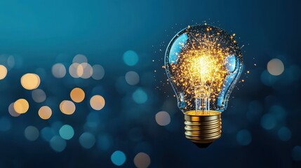 Blue spark glowing in a futuristic digital interface, representing innovation.