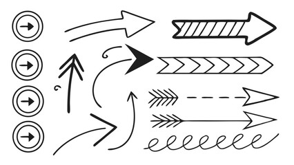 Hand-Drawn Arrows and Doodles  Vector PNG