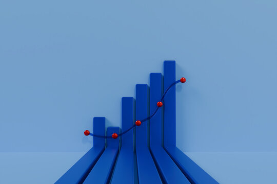 3d render chart bar diagram business growth concept and stock market sales strategy - Powered by Adobe