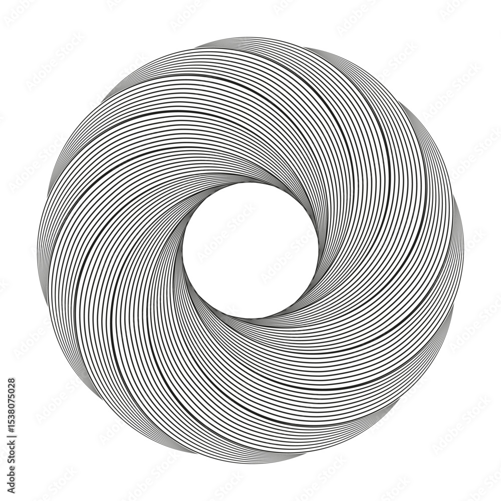 Poster spiral circle pattern. rotating vector lines. circular motion design. abstract swirl element.