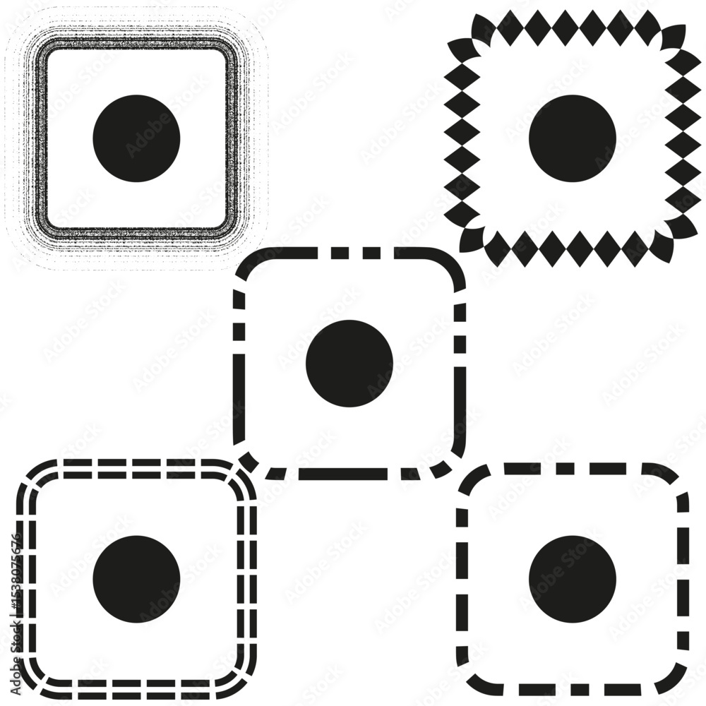 Aufkleber stylized square icon. abstract shape symbol. grid element set. vector decoration form.
