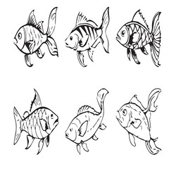 set of funny cartoon animals