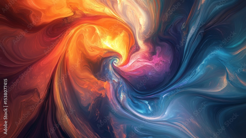 Aufkleber an abstract background featuring swirling colors and shapes, symbolizing the fluid and dynamic natur