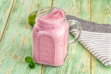 Cold fresh sweet Strawberry smoothie