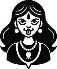 portrait of a girl with a skull