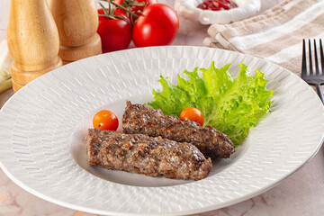 Hot beef kebab minced meat