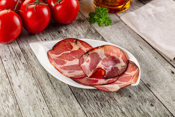 Italian Cured pork neck slices