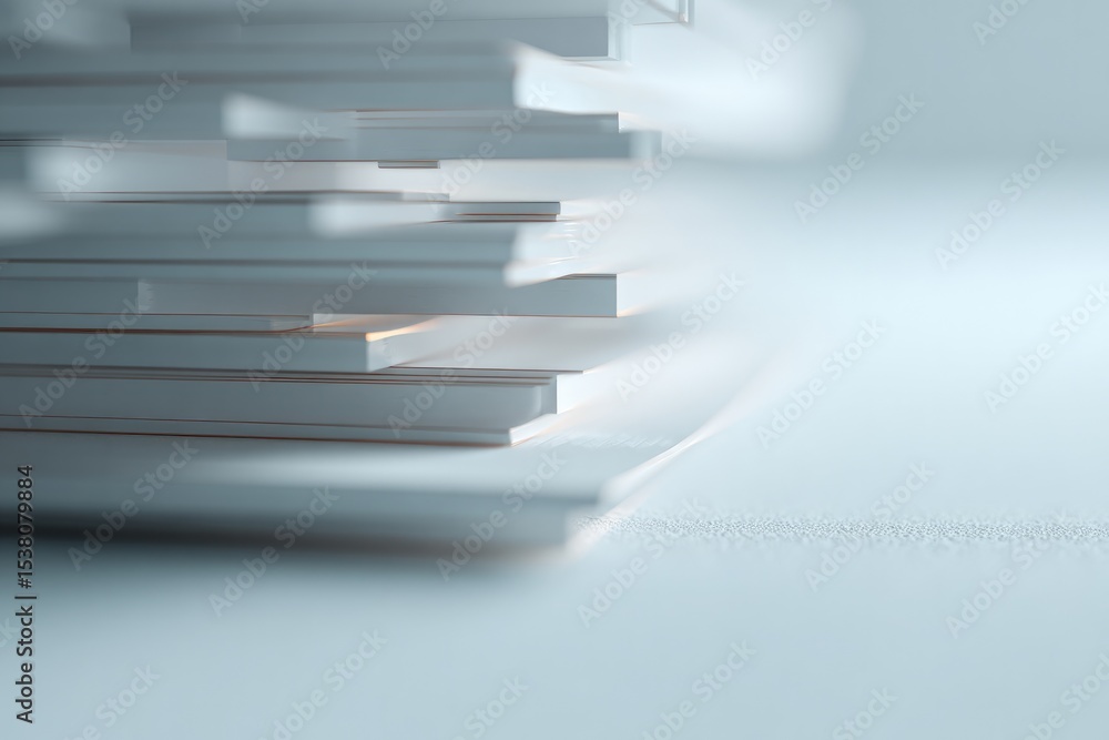 Poster minimalistic clean image showcasing concept of layers with varied textures and materials