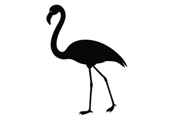 Fototapeta premium Simple flamingo bird silhouette icon vector illustration flat design ideal for logos