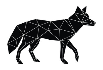 Obraz premium Polygonal Style Fox Silhouette Vector Geometric Animal Modern Minimalist Illustration