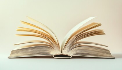 Fototapeta premium An open book showcasing its pages in detail.