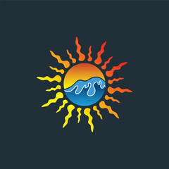 Summer time emblem or logo or label or t-shirt vector image