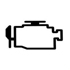 check engine or malfunction warning light car mil light useful for automobile service industry silhouette.eps