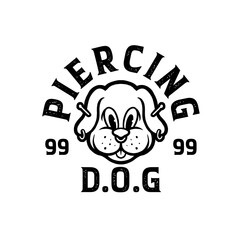hand drawn piercing dog for logo or tshirt design