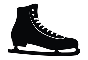Ice skate silhouette icon simple flat design vector illustration for winter sports and skating