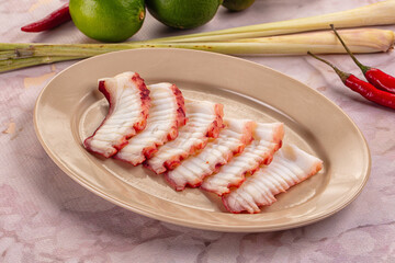 Gourmet Japanese raw octopus sashimi
