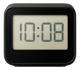 Digital clock displaying the time 10:08 with a black frame and large numbers on transparent background.
