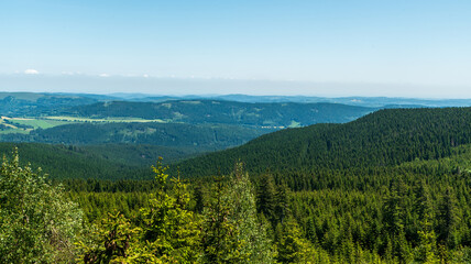 View from Hermanovicka chata hut in Jeseniky mountains in Czech republic