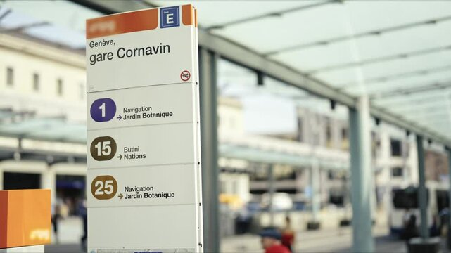 Geneva Bus Main Station - Gare Cornavin - towards botanic garden