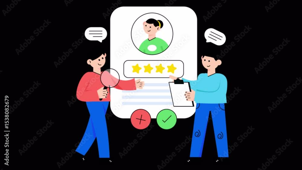 Poster collaboration 2d flat animations on transparent background