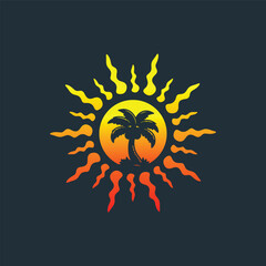 Summer time emblem or logo or label or t-shirt vector image