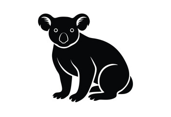 Naklejka premium Minimalist koala silhouette icon flat design vector perfect for logo