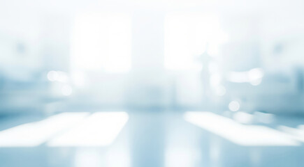 Abstract blurred background with light blue and white tones suggesting a clean space.