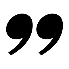 Quotation symbol black color flat style isolated on white background for design project vector