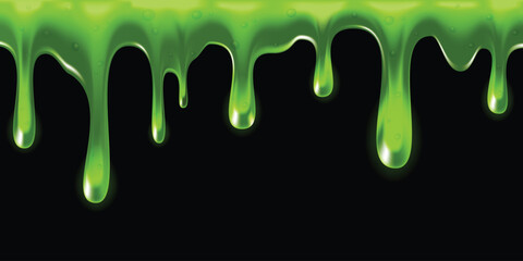 Oozing green slime seamless repeatable, Texture background. Vector illustration