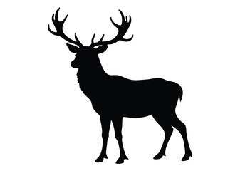 Obraz premium Monarch of the Glen Silhouette Vector Illustration Icon Flat Design Deer Animal