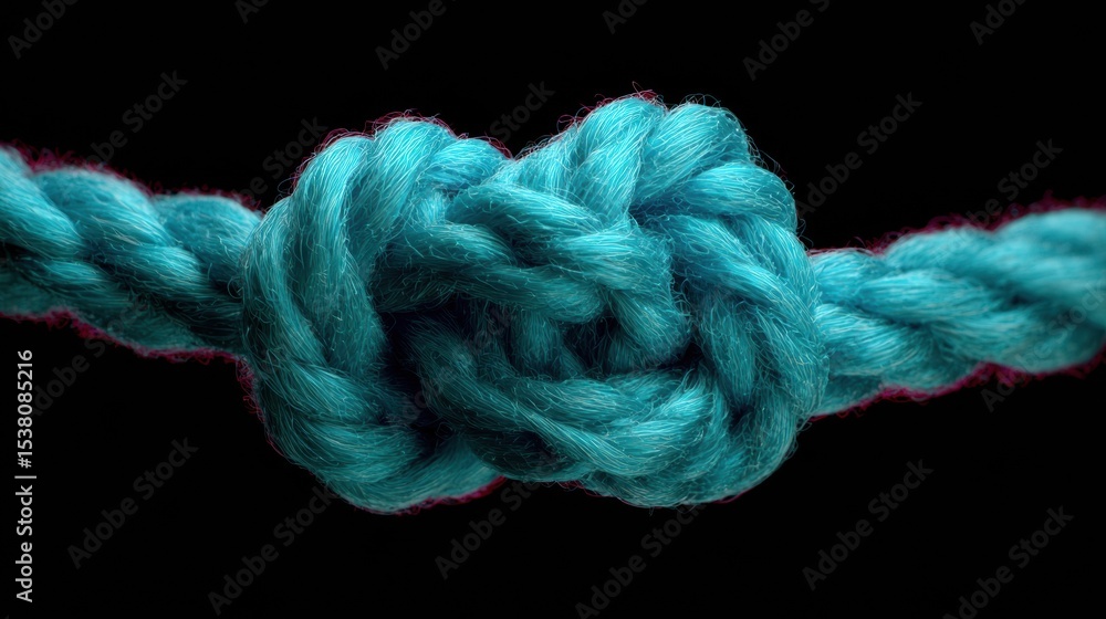 Poster Tangled Yarn Creating a Nerve Knot Symbolizing Complexity and Interconnection in a Bold and Vivid Manner