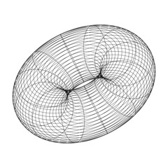Geometry wireframe shape and grid black color 3D style cyberpunk element psychedelic rave style. 00s Y2k retro futuristic aesthetic vector 10 eps