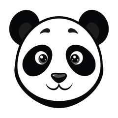panda face vector icon isolated on white background