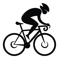 Obraz premium cyclist silhouette Vector icon isolated on white background