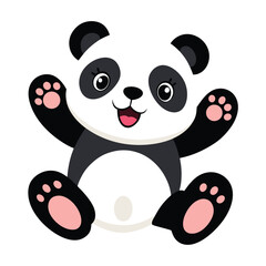 illustrate a playful and adorable baby panda Vector icon isolated on white background © MdMinhazur