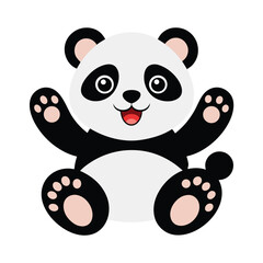 illustrate a playful and adorable baby panda Vector icon isolated on white background