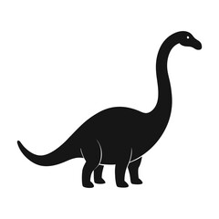  sauropod silhouette icon isolated on white background