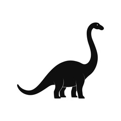 sauropod  silhouette dinosaur illustration Vector icon isolated on white background