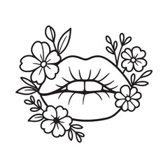 Fototapeta premium Flower Lips SVG 