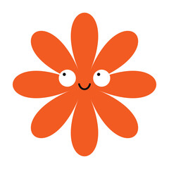 Modern cartoon flower emoji with stylized shape and bright mood. Expressive and minimal design with character