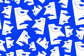 Colorful abstract pattern face sticking out tongue background