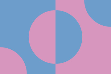 ピンクとブルーの円が重なる幾何学的な抽象背景 | Geometric Abstract Background with Overlapping Pink and Blue Circles