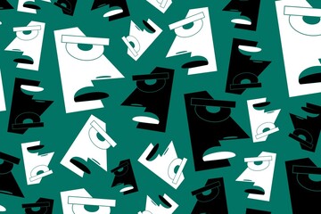 Colorful abstract pattern face sticking out tongue background