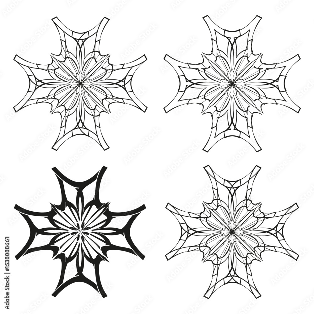 Poster star icon pattern. abstract spiked shape. symmetrical line figure. vector starburst form.
